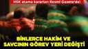 HSK atama kararları Resmi Gazete'de