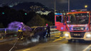 Trabzon'da seyir halindeki otomobilde yangın