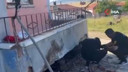 Çorum'da evin duvarının içine kadar girdi!