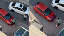 Hastane otoparkında dehşet anları!