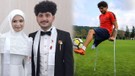Ampute Futbol Takımı'nın yıldızı Barış Telli'nin mutlu günü! Düğününe futbol dünyasından yoğun ilgi