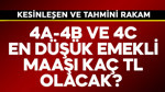 4A-4B-4C en düşük emekli maaşı kaç TL olacak?