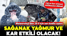Son Dakika: Meteoroloji'den 29 il için sarı kodlu uyarı!