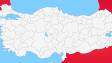 Amasya, Artvin, Bolu, Giresun, Ordu, Rize, Samsun, Sinop, Trabzon, Zonguldak dikkat. İzmir, Aydın, Muğla ve Aydın'a 75, İstanbul'a 50 uyarısı