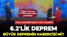 6.2'lik deprem büyük depremin habercisi mi? Uzun sürseydi yıkım olur muydu? Çevre, Şehircilik ve İklim Değişikliği Bakanı Murat Kurum tv100 yayınında yanıtladı