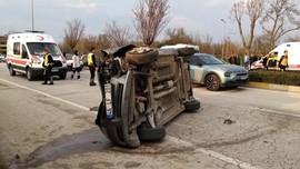 Alkollü sürücü dehşet saçtı, otomobiliyle takla attı