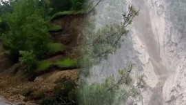 Amasya’da korkutan heyelan
