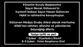 Yönetim Kurulu Başkanımız Sayın Necat Gülseven'in kıymetli babası Sayın Hasan Gülseven Hakk’ın rahmetine kavuştu