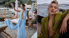 Melisa Döngel'in iddialı tatil tarzı! Derin dekolteli elbisesiyle kusursuz fiziğini gözler önüne serdi