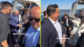 Fenerbahçe Efsane Başkanı Aziz Yıldırım'ın lüks yatla Divan Kurulu toplantısına geldiği anlar gündem oldu