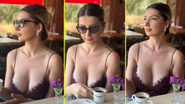 Ünlü OnlyFans modeli Neslihan Güneş, sütyen tercih etmeyip üzerine sadece beyaz ipli bir parça atınca göğüs dekoltesi ortaya çıktı. Hayranları şaşırdı kaldı