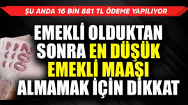 Şu anda 16 bin 881 TL ödeniyor! Emekli olduktan sonra en düşük maaşı almamak için dikkat