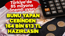 Türkiye'de 85 milyona önemli uyarı! Bunu yapan cebinden 164 bin 613 TL hazırlasın