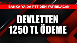 Devletten 1250 TL ödeme! Banka ya da PTT'ye yatırılacak
