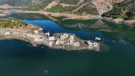 Kıbrıs'a içme suyu sağlayan baraj dolunca ortaya çıkan siluet tüyler ürpertti