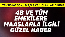 4B ve tüm emeklilere maaşlarla ilgili güzel haber! Tahsis No Sonu 9, 7, 5, 3, 1 olanlar dikkat
