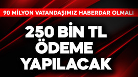 90 milyon vatandaşımız haberdar olmalı! 250 bin TL ödeme yapılacak