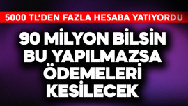 5000 TL'den fazla hesaba yatıyordu! 90 milyon bilsin, bu yapılmazsa ödemeleri kesilecek