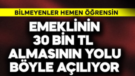 Emeklinin 30 bin TL almasının yolu böyle açılıyor