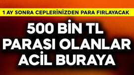 500 bin TL parası olanlar acil buraya! 1 ay sonra ceplerinizden para fırlayacak