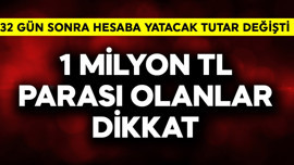 1 milyon TL parası olanlar dikkat! 32 gün sonra hesabınıza yatacak tutar değişti