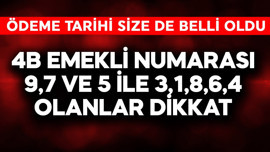 4b emekli numarası 9,7 ve 5 ile 3,1 8,6,4 olanlar dikkat! Ödeme tarih size de belli oldu