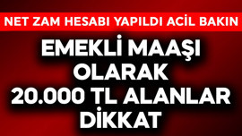Emekli maaşı olarak 20.000 TL alanlar dikkat! Net zam hesabı yapıldı acil bakın