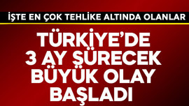 Türkiye'de 3 ay sürecek büyük olay başladı! İşte en çok tehlike altında olanlar