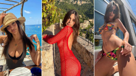 Süper model Emily Ratajkowski'den iddialı tatil paylaşımı: Bikinili pozları sınırları zorladı