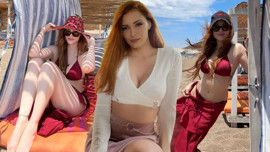 Mine Tugay'dan nefes kesen bikinili pozlar! Kusursuz fiziğiyle genç kızlara taş çıkarttı