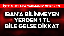 IBAN'a bilinmeyen yerden 1 TL bile gelse sakın hareket etmeyin! İşte yapmanız gereken