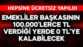 Emekliler başkasının 100.000'lerce TL verdiği yerde 0 TL'ye kalabilecek! Hepsine ücretsiz