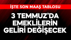 3 Temmuz'da emeklilerin geliri değişecek! İşte son maaş tablosu