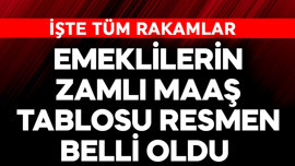 Emeklilerin zamlı maaş tablosu resmen belli oldu