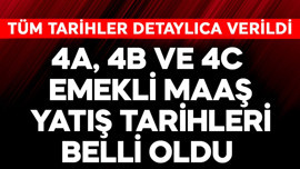 4a,4b ve 4c emekli maaş yatış tarihleri belli oldu