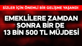 Emeklilere zamdan sonra bir de 13 bin 500 TL müjdesi