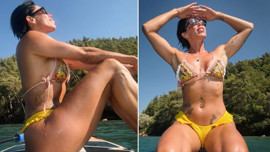 Sevda Dalgıç denizde hünerlerini sergiledi! Kürek sörfü yaptığı anları paylaştı