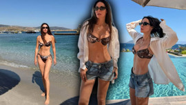Defne Samyeli'den cesur Bodrum paylaşımı! Bikinili pozlarıyla genç kızlara taş çıkardı