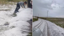 Kars’ta doğada inanılmaz manzara! Her yer beyaza büründü