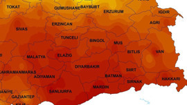 Batman, Diyarbakır, Gaziantep, Kilis, Mardin, Siirt, Şanlıurfa ve Şırnak için flaş salı uyarısı