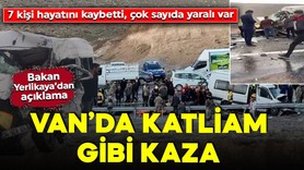 Van'da korkunç kaza! Minibüs ile kamyon çarpıştı! Çok sayıda ölü var!