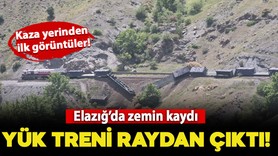 Elazığ’da yük treninin 5 vagonu raydan çıktı! Kaza yerinden ilk görüntüler