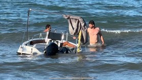 Samsun'da korku dolu anlar! Tekne alabora oldu