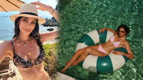 Deren Talu'dan iddialı havuz paylaşımı! Pembe bikinisiyle pozlar verdi, fit vücudu sosyal medyayı yaktı geçti