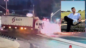 Avcılar'da feci kaza: Kamyonun çarpıp sürüklediği otomobil alev aldı! 1 ölü, 1 yaralı