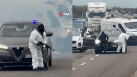 İtalya'da film gibi soygun: Para nakil aracını pusu kurdular! O anlar kamerada