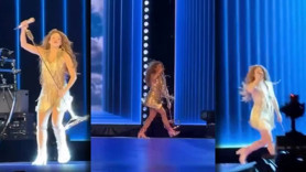 Ünlü şarkıcı konserde yere kapaklandı! Talihsiz anı sosyal medyada gündem oldu