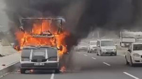 Seyir halindeki araç alev topuna döndü!