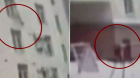 Kahraman apartman görevlisi! 7’nci kattan düşen çocuğu tuttu
