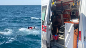 Denizin ortasında 3 saat bekledi! Yardımına deniz polisi yetişti
